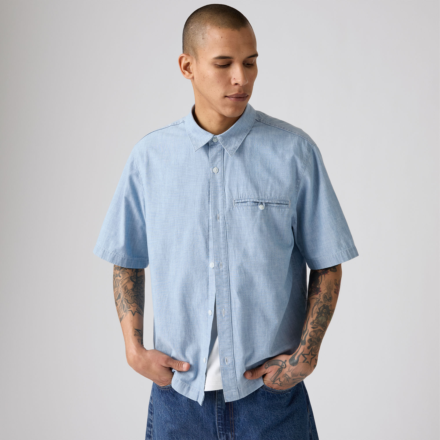 Levi's® Men's Short-Sleeve Zandt Cropped Shirt