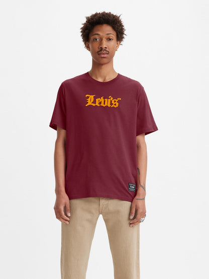 Levi's® Men's Ss Relaxed Fit Tee Olde English Rumba Red (SALE)
