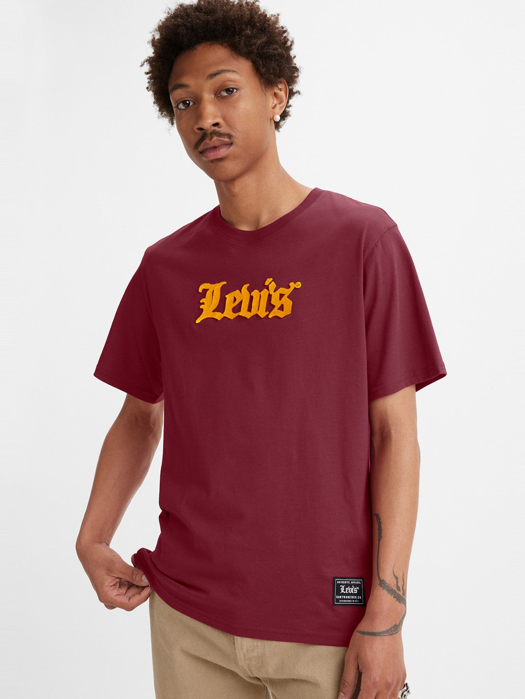 Levi's® Men's Ss Relaxed Fit Tee Olde English Rumba Red (SALE)